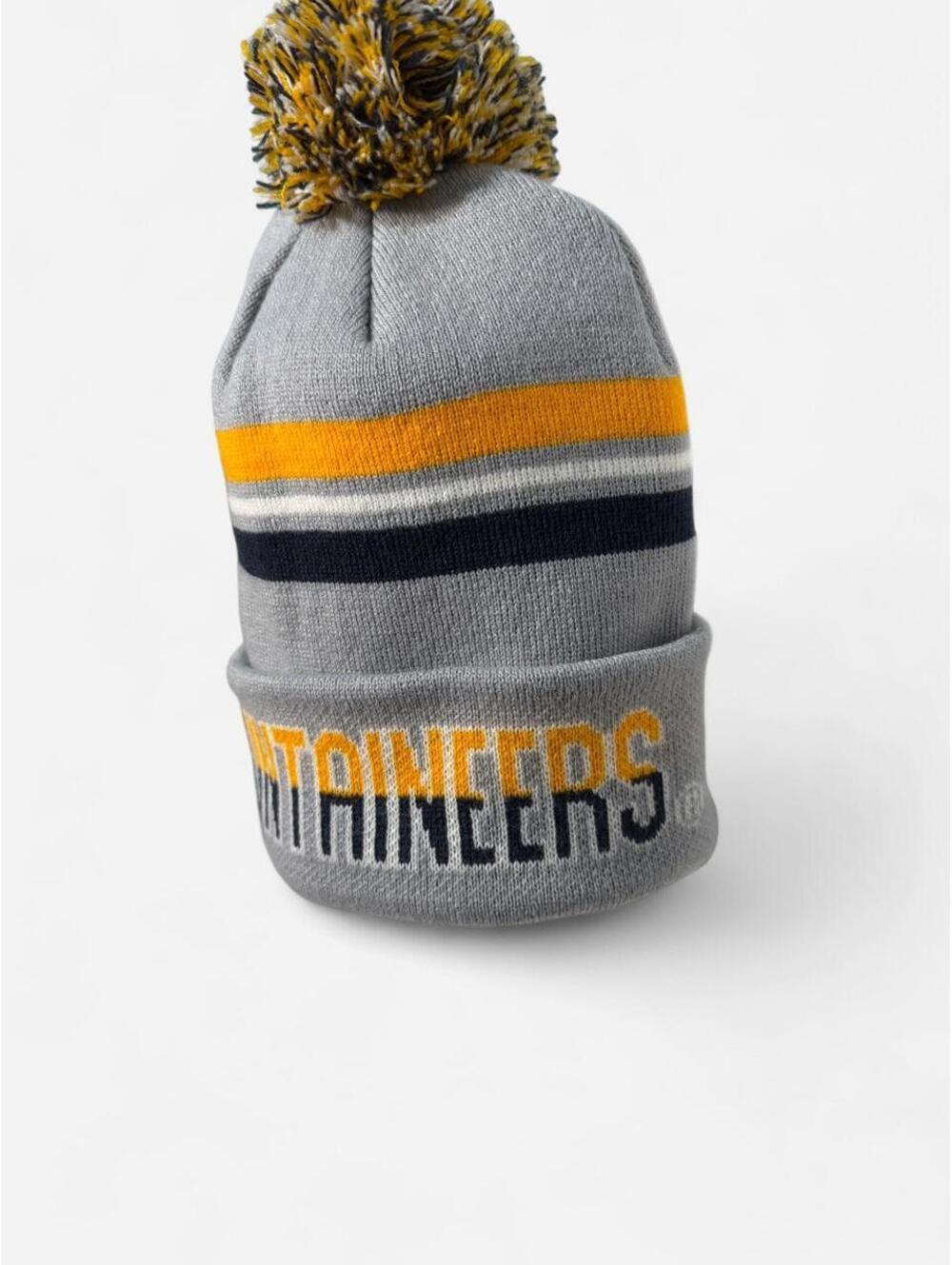 Captivating West Virginia Mountaineers Grey Knit Beanie Pom Hat‎ NCAA Cuff - Picture 4 of 6